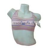 New Style Seamless Woman Underwear Ladies Bra Ladies Single Layer Stripe Tank Top thumbnail-1