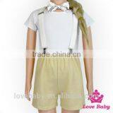 2017New Arrive 3pcs Children Clothing Bib Pants Bow Tie With Hat Lacha Choli Designs Pictures New Designer Short Pants thumbnail-2