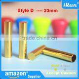 (MOQ:100pcs) Shoelace 20mm Cylinder Round Metal Ends Aglet Tip Replacement for Shoe Lace ( Gold&Silver) - Accept Custom - 23mm thumbnail-1