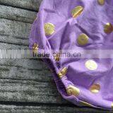 Baby Girls Clothes Toddler Girls Romper Infant Girls Purple Gold Polka Dot Romper With Headband thumbnail-4