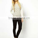 Wholesale Fashion Contrast Sleeves Crew Neck Women's Hoodie thumbnail-1