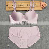 3/4 Cup Nylon Bra and Panties Set, Different Size for Choice & Breathable & Seamless, Solid, More Colors for Choice, Sold By Set thumbnail-2