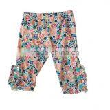 Boutique Kids Floral Ruffle Leggings Icing Summer Baby Leggings Girls New Designs Ruffle Capris thumbnail-2