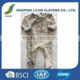 75% Cotton 25% Polyester Velour Baby Boys Footed Romper thumbnail-1