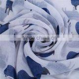 Voile Scarves & Wraps Rectangle White Deep Blue Sheep Scarf Custom thumbnail-2