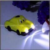 Green Energy Product 2-LED Cartoon-Car Solar Key Chain Flash Light With Solar Panel 031-0