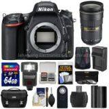 D750 Digital SLR Camera Body Bundle With 24-70mm F/2.8 Lens 64GB Card & Accessories (14 Items)