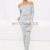 Custom off Shoulder Autumn Coat Fashion Gym Onesie for Women thumbnail-2