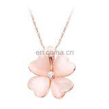 Hot Sale Beautiful Rose Gold Clover Pendant Necklace For Party Weeding