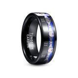 2019 NUNCAD 8mm Wide Tungsten Steel Men's Ring Plating Black Claddagh Pattern Engraved Roman Numeral Tungsten Carbide Ring T228R thumbnail-1