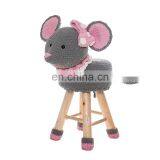 Yarncrafts Handmade Stuffed Animal Shape Mouse Living Room Cute Kids Wooden Stool Chair
