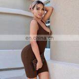 2020 New Arrivals Women Sleeveless Bodycon Casual Jumpsuit Ladies V-Neck Sportswear Playsuit With Zippers thumbnail-4