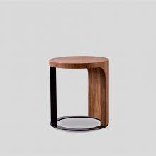 LT1510-3 Modern Wooden Top With Steel Base Round Side Table thumbnail-1