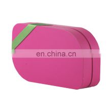 Low moq custom rhombus packaging box with ribbon spot UV logo rouge box unique gift packing Christmas Valentine's day present