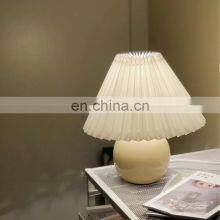 Vintage Lampada Led Lamparas Led Tricolor Lights Usb Light Pleated Ball Ceramic Table Lamp For Room Decor Lights