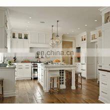 Contemporary white painting wooden wall cabinet  cheap island house kitchen