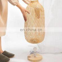 Hot Sale High Black Bamboo Bamboo Floor Lamp Wicker Lampshade With Wooden Base Many Sizes Vietnam Manufacturer thumbnail-4
