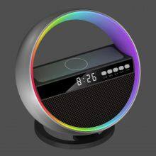 Multi-function 15W Wireless G Shape Speaker Colorful Night Light Alarm Clock Wireless Bluetooth Speaker thumbnail-2