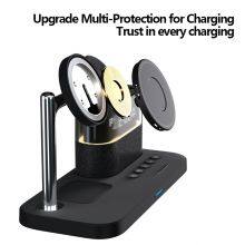 3 in 1 Universal Alarm Clock RGB Night Light Fast Multifunction Wireless Phone Charger Stand thumbnail-4