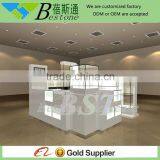 Retail Mall Floor Standing Glass Kiosk Showcase for Watch Jewelry thumbnail-2