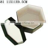 Fancy Hexagon Leatherette Jewelry Gift Paper Packaging Box Wholesale P681 thumbnail-1