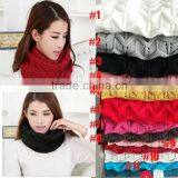 Winter Knitted Chevron Women Round Neck Loop Circle Scarf thumbnail-1