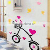 heart bike wall sticker for children/kids room