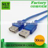 SLT Braided Shielded USB 2.0 Extension Cable A Male to A Female Blue thumbnail-1