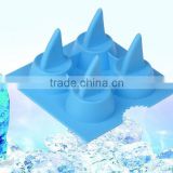 Hot sale food grade FDA and LFGB colorful shark flat silicone ice cube tray kitchen products