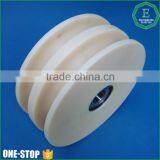 Natrual Molding Injection CNC Machining Nylon Polyamide PA6 Pulley Wheels With Bearings Manufacturer thumbnail-1