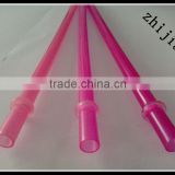 Hard plastic straight drinking straw with little ring