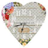 New Design Heart Style Wooden Wall Clock thumbnail-3