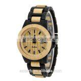 Unisex Watch With Metal Case Wood And Metal Strap Quartz Stainless Steel Case Back Water Proof Watch thumbnail-4