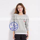 Custom Women's Long Sleeve Crewneck Sweatshirts With Chest Pocket thumbnail-2