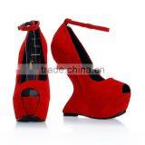 Fashion 15 cm High Heel Wedges Women Peep Toe Shoes Large Size thumbnail-2