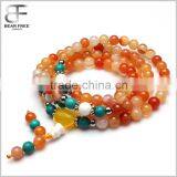 Unisex Multilayer Natural Original Agate Tibetan Buddhist Buddha Amulets Yoga Wrist Meditation Prayer Mala Beads Wrap Bracelets