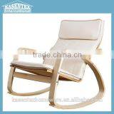 White Bent Plywood Armchair Chaise Longue Leisure Chair thumbnail-1