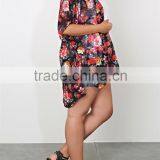 2015 Summer Plus Size, Floral Print Chiffon Cardigan and Kimono Wrap for Fat Women - SYK15360 thumbnail-3
