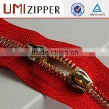 Red Zipper Cotton Tape With Double Sliders Brass Zipper for Sofa thumbnail-2