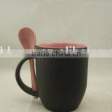 Creative Magic 11 oz Color Changing Matte Outer Black and Inner Color Ceramic Coffee Mug Eiyh Inserting Spoon thumbnail-2
