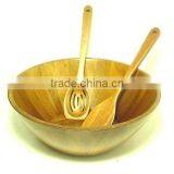 Bamboo Fruit Soup Salad Bowl Set With Folk and Spoon and Food Grade Passed and Custom Shape and Size and Color