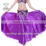 Purple Satin Belly Dance Skirt ,Arabic Belly Dance Skirt, Belly Dancing Performance Skirt