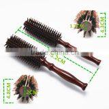 High Quality Anti Static Round Wood Wooden Boar Bristle Hair Brush thumbnail-3