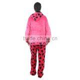 Kevince Flannel Pyjama Set Heart Print Cap Knitting Woman Clothing Nightwear Homewear MOQ 1000sets thumbnail-2