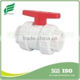 White Color PVC Double Union Ball Valve Socket and Thread thumbnail-1