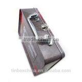 Dongguan Factory Portable Handled Rectangular Tin Lunch Box