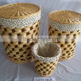 set of 3 willow andwoodchip laundry baskets