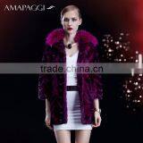 Fashion Mink Fur Coats With Fox Collar Jackets thumbnail-1