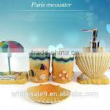 2015 Ocean Series Design Resin Bathroom Accessories Set