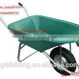Plastic Concrete Wheel Barrow WB5600 With Green Tray and Pneumatic Wheel thumbnail-1